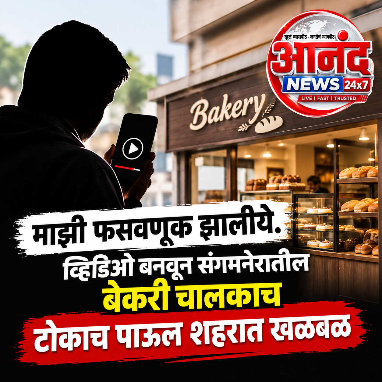 माझी फसवणूक झालीये. व्हिडिओ बनवून संगमनेरातील बेकरी चालकाच टोकाच पाऊल शहरात खळबळ